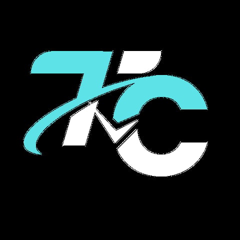 Modern logo featuring turquoise and white geometric shapes forming abstract letters or company initials